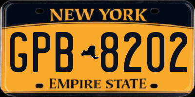 NY license plate GPB8202