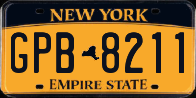 NY license plate GPB8211