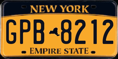 NY license plate GPB8212