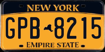 NY license plate GPB8215