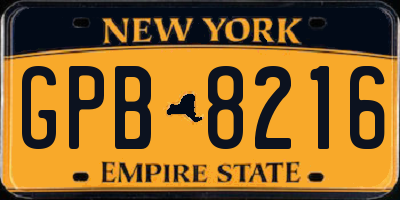 NY license plate GPB8216