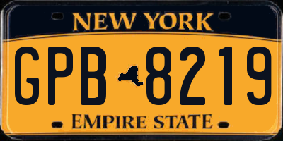 NY license plate GPB8219