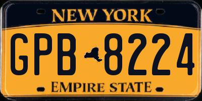 NY license plate GPB8224