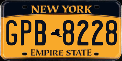 NY license plate GPB8228
