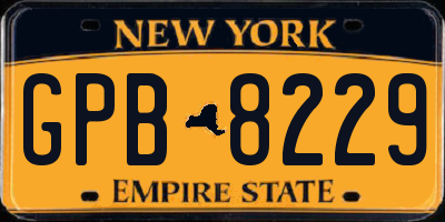 NY license plate GPB8229