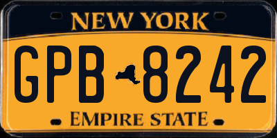 NY license plate GPB8242