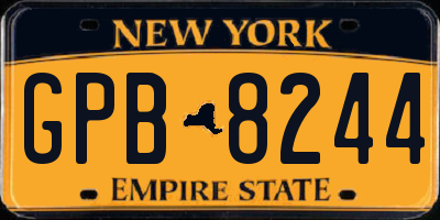 NY license plate GPB8244