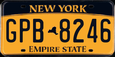 NY license plate GPB8246