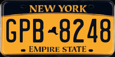 NY license plate GPB8248