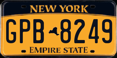 NY license plate GPB8249
