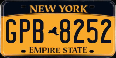 NY license plate GPB8252