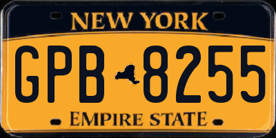NY license plate GPB8255