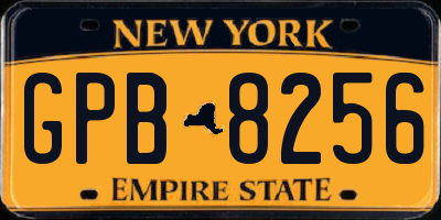 NY license plate GPB8256