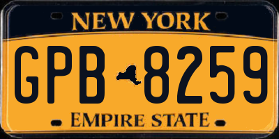 NY license plate GPB8259