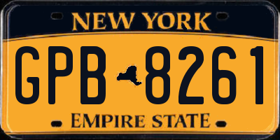 NY license plate GPB8261