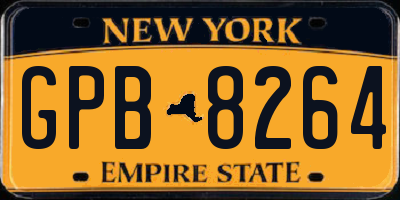 NY license plate GPB8264