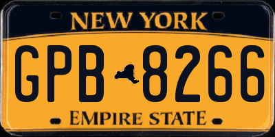 NY license plate GPB8266