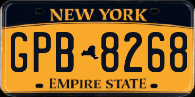 NY license plate GPB8268