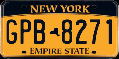 NY license plate GPB8271