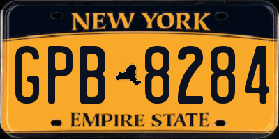 NY license plate GPB8284