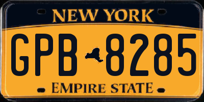 NY license plate GPB8285