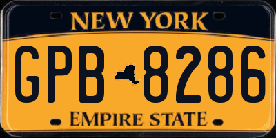 NY license plate GPB8286