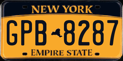NY license plate GPB8287