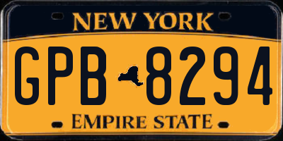 NY license plate GPB8294