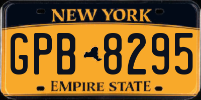 NY license plate GPB8295