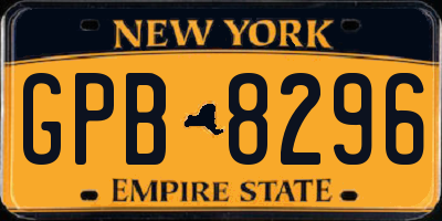 NY license plate GPB8296