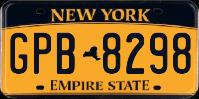 NY license plate GPB8298