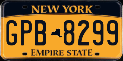 NY license plate GPB8299
