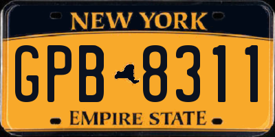 NY license plate GPB8311