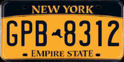NY license plate GPB8312