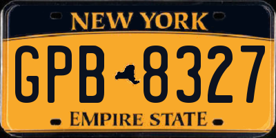 NY license plate GPB8327