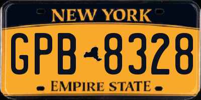 NY license plate GPB8328