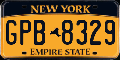 NY license plate GPB8329