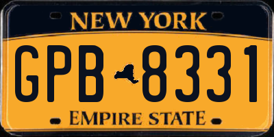 NY license plate GPB8331