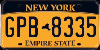NY license plate GPB8335