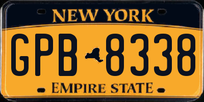 NY license plate GPB8338