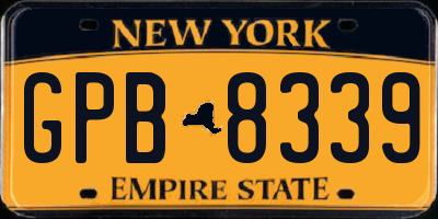 NY license plate GPB8339