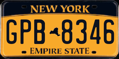NY license plate GPB8346