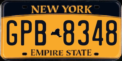 NY license plate GPB8348