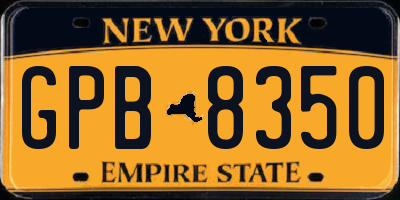 NY license plate GPB8350