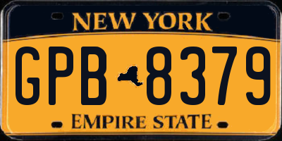 NY license plate GPB8379