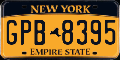 NY license plate GPB8395