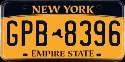 NY license plate GPB8396
