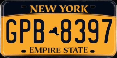 NY license plate GPB8397
