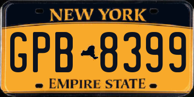 NY license plate GPB8399