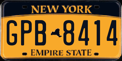 NY license plate GPB8414